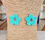 Pendientes Flor Aguamarina